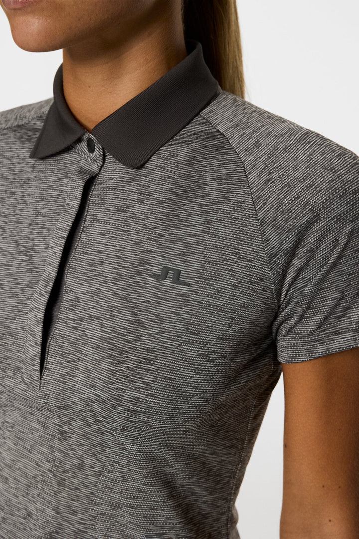 J.Lindeberg Women's MINNIE Polo - DARK GREY MELANGE