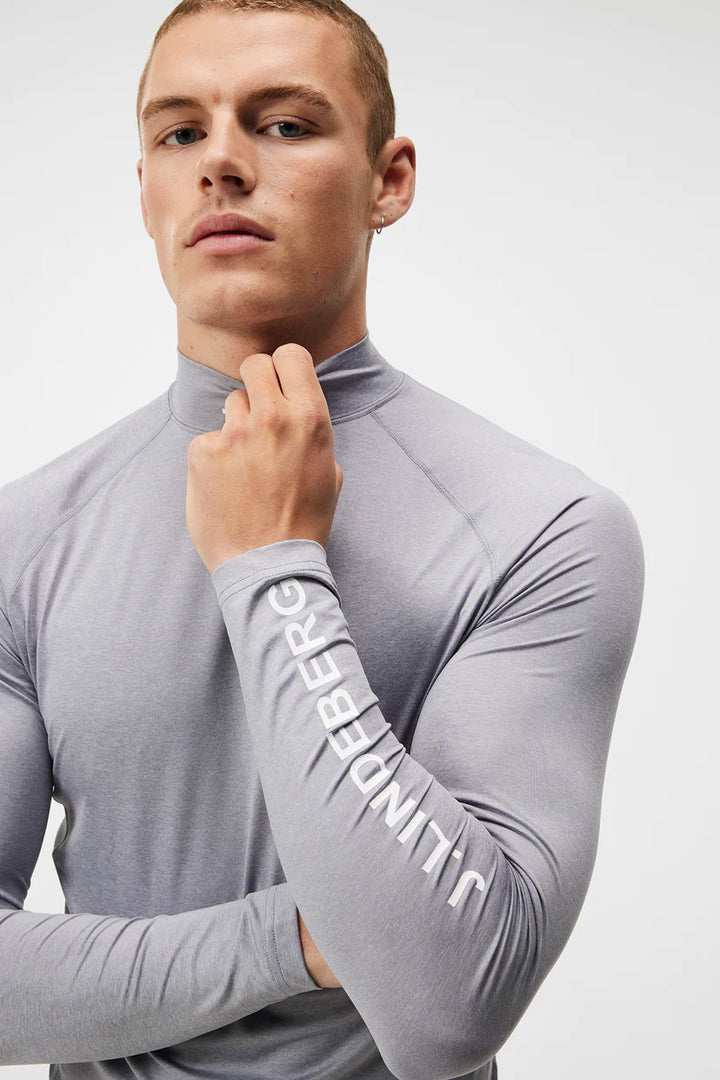 J.Lindeberg Mens Aello Soft Compression Layer - GREY MELANGE