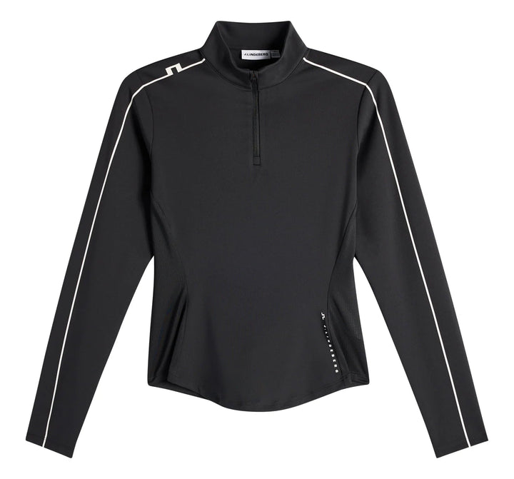 J.Lindeberg Women's Adiola Quarter Zip Mid Layer - BLACK
