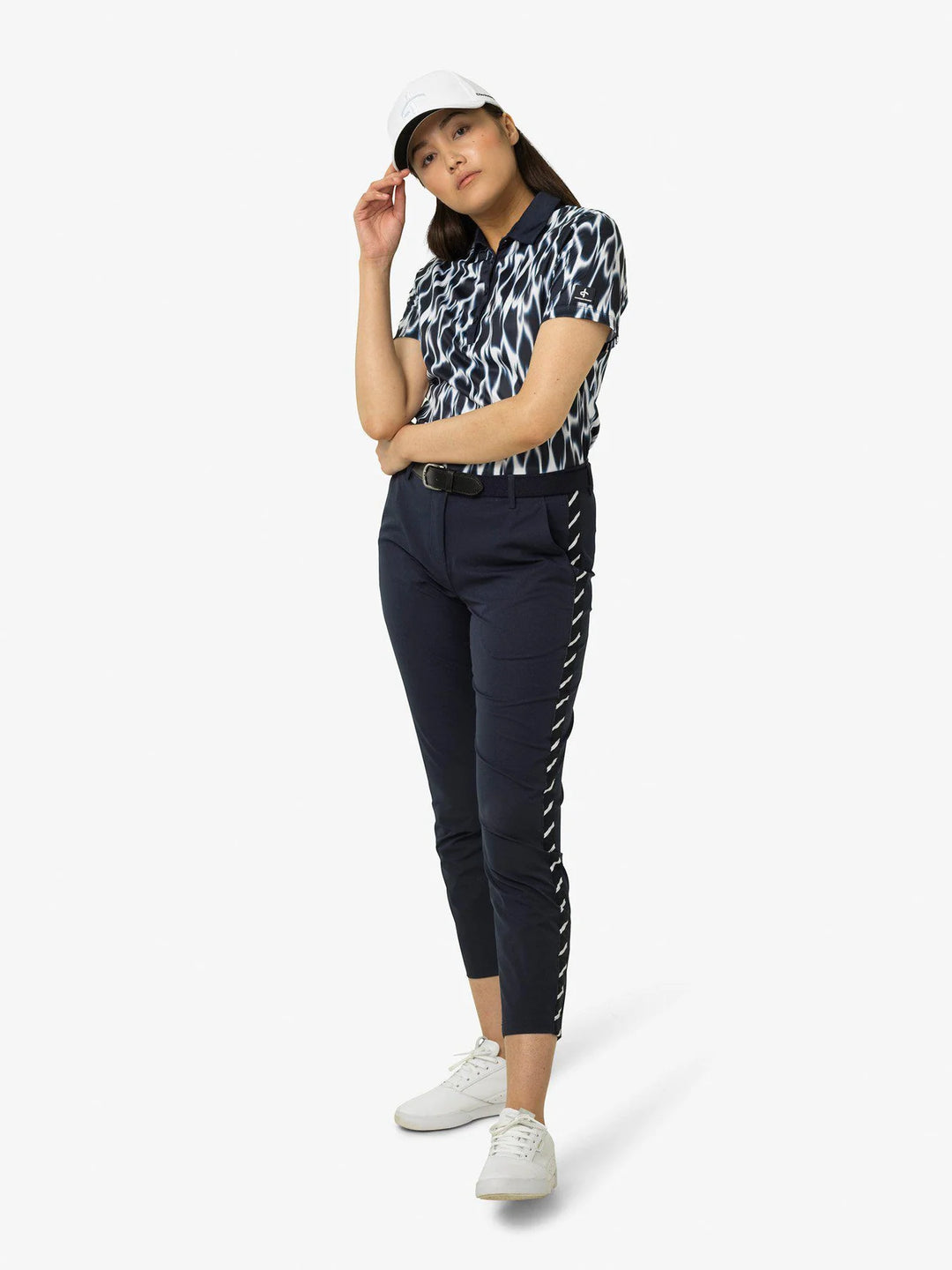 Cross Sportswear Womens Blurry Technical Polo - NAVY