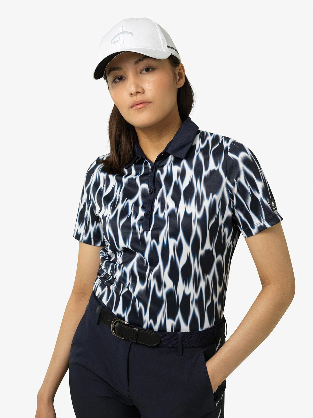 Cross Sportswear Womens Blurry Technical Polo - NAVY