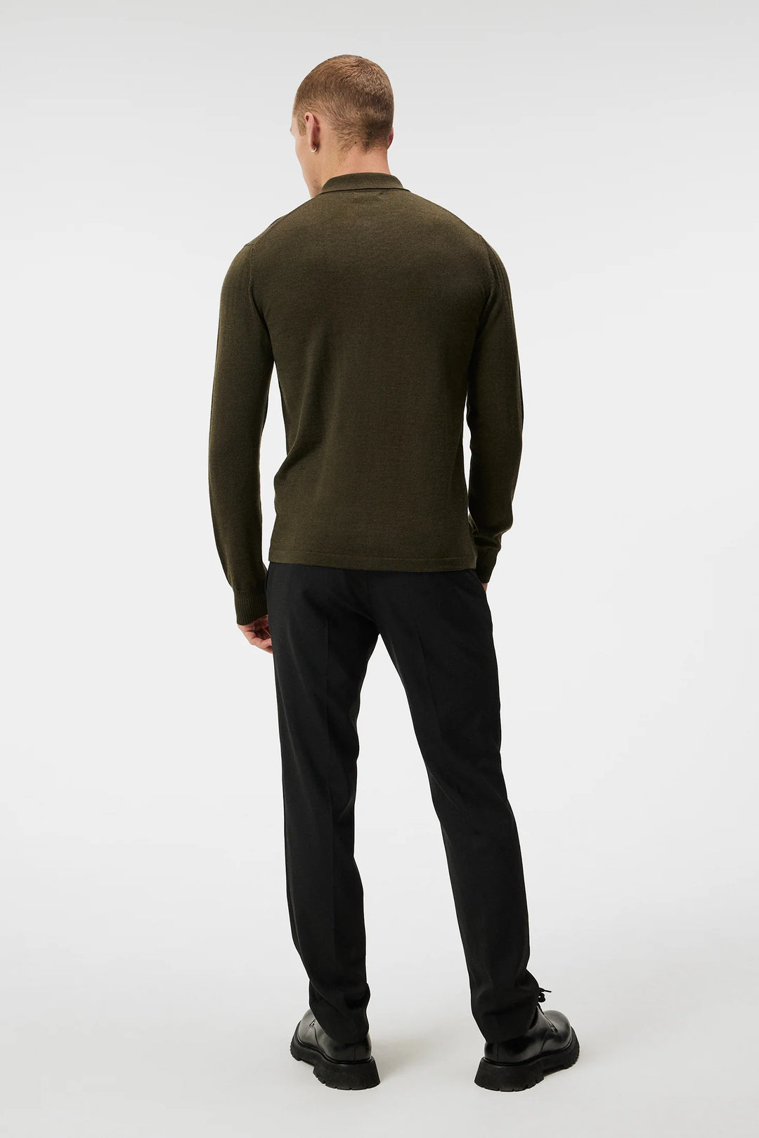 J.Lindeberg Mens Nyle Merino Zip Cardigan - FOREST GREEN