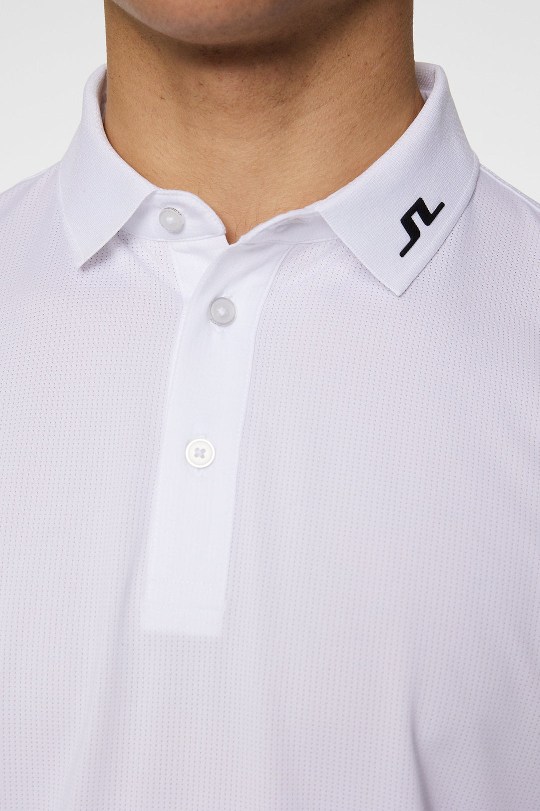 J.Lindeberg Men's HEATH STRIKE Golf Polo - WHITE