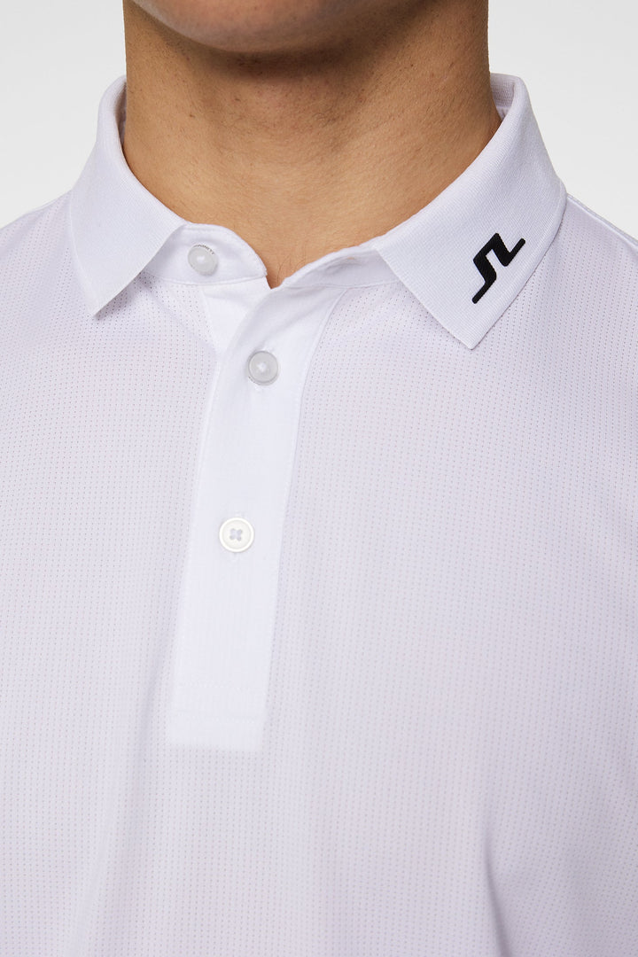 J.Lindeberg Men's HEATH STRIKE Golf Polo - WHITE