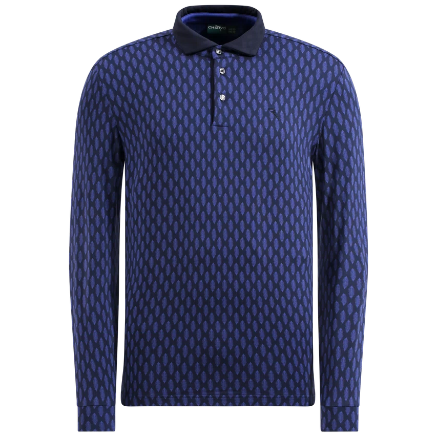 Chervo Men's ARRIVISTA Pro-Therm® Thermal Longsleeve Printed Polo - NAVY