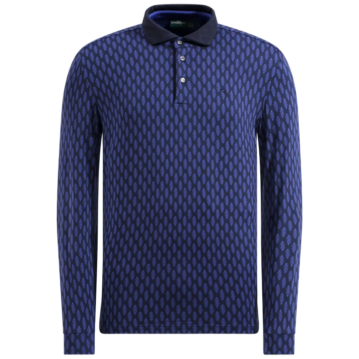 Chervo Men's ARRIVISTA Pro-Therm® Thermal Longsleeve Printed Polo - NAVY