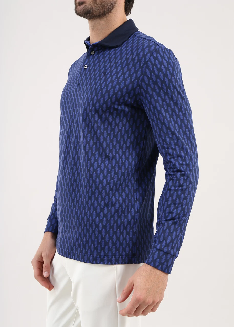 Chervo Men's ARRIVISTA Pro-Therm® Thermal Longsleeve Printed Polo - NAVY
