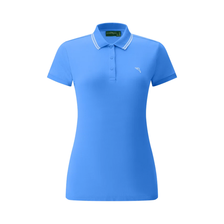 Chervo Women's ALTALENA Short Sleeve Pique Polo - LIGHT BLUE