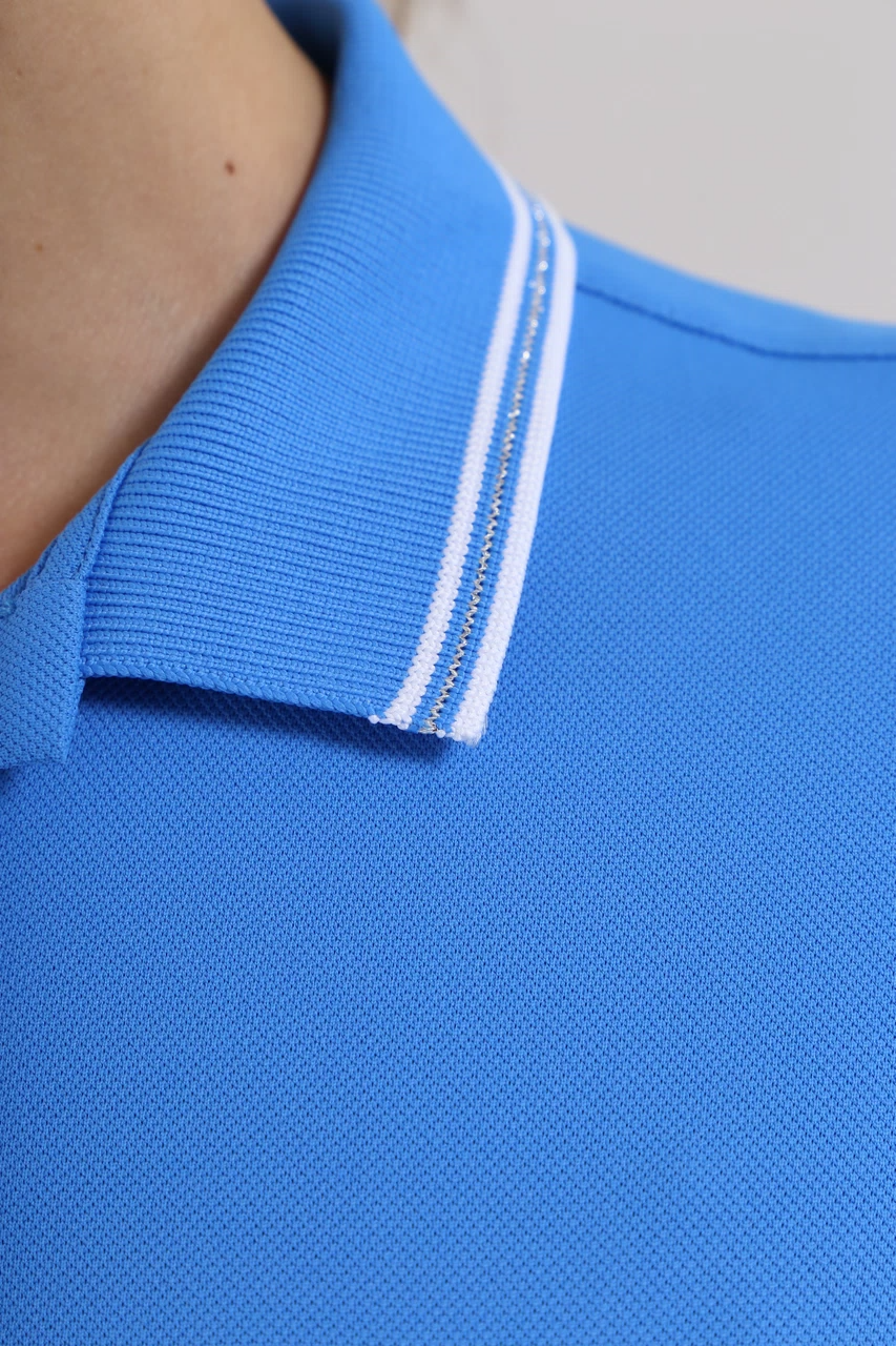 Chervo Women's ALTALENA Short Sleeve Pique Polo - LIGHT BLUE