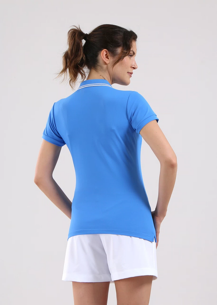 Chervo Women's ALTALENA Short Sleeve Pique Polo - LIGHT BLUE