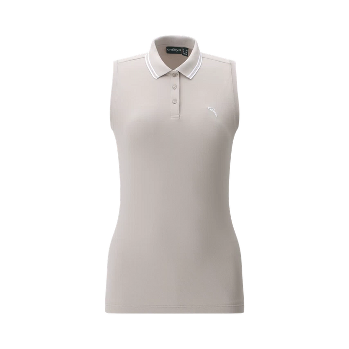 Chervo Women's AMACA Sleeveless Pique Polo - BEIGE