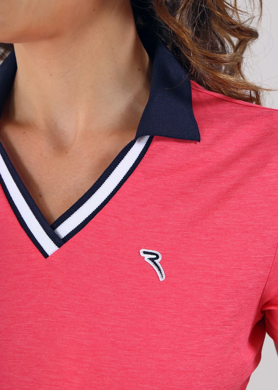 Chervo Women's AMBROSE Short Sleeve Lightweight Polo - ROSE