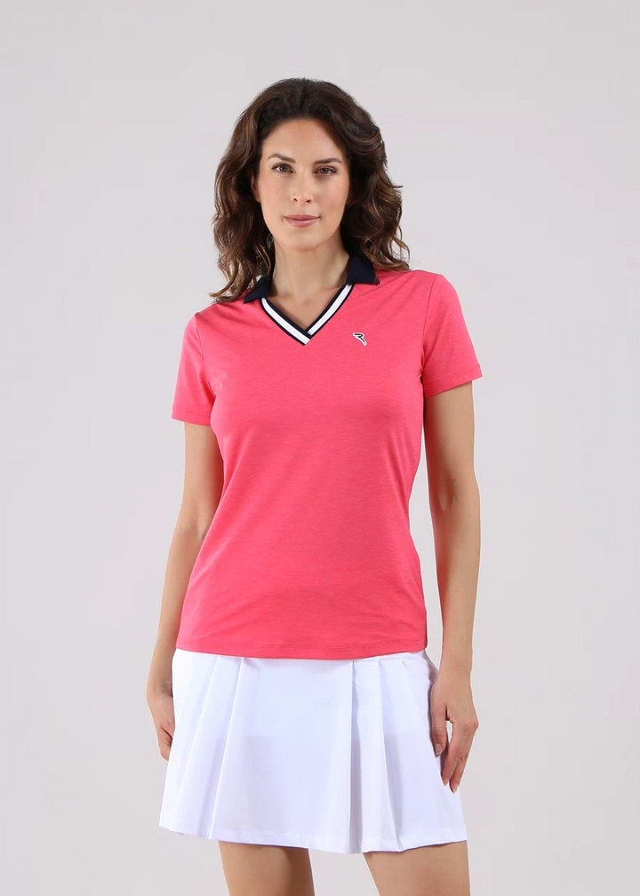Chervo Women's AMBROSE Short Sleeve Lightweight Polo - ROSE