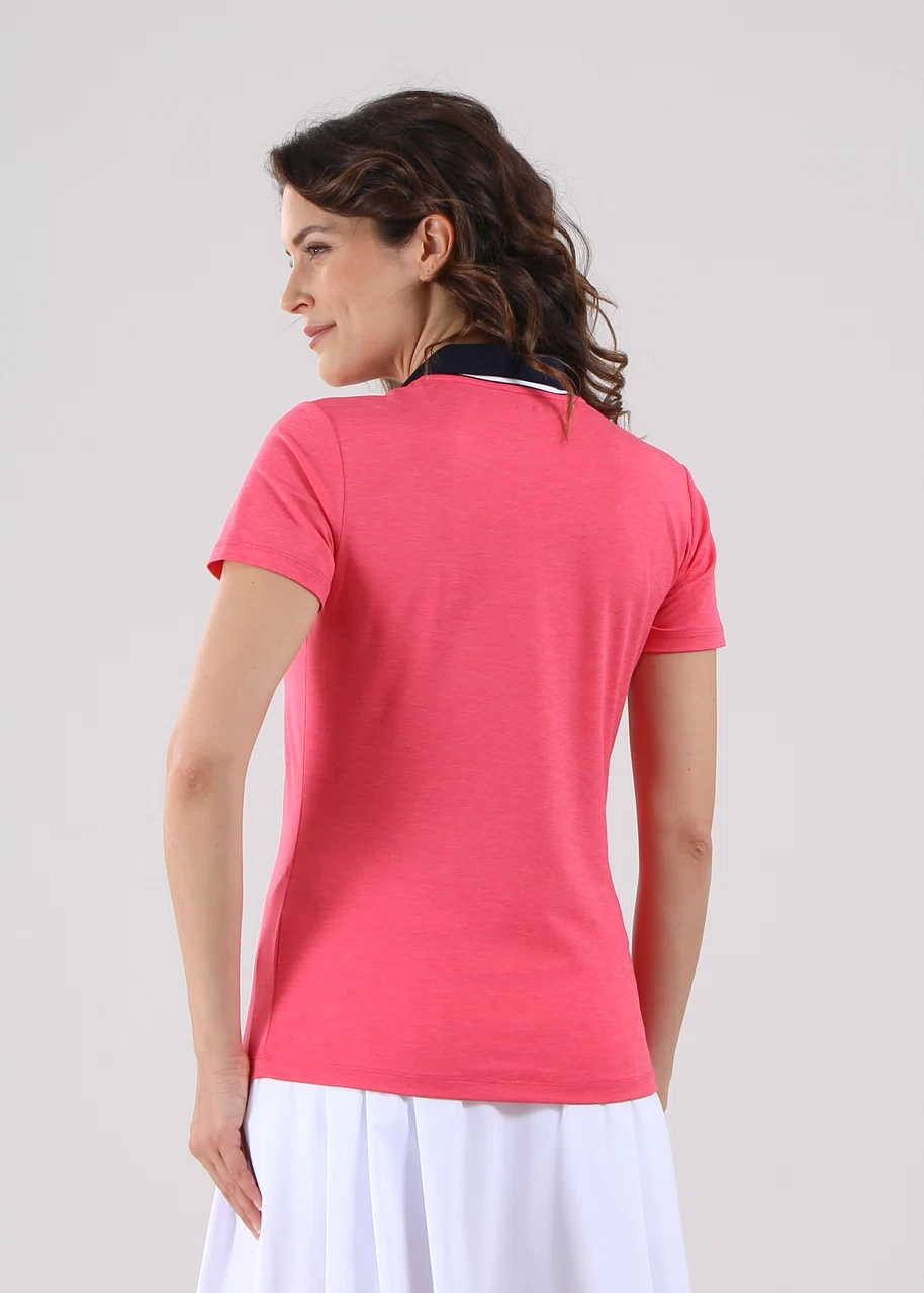 Chervo Women's AMBROSE Short Sleeve Lightweight Polo - ROSE