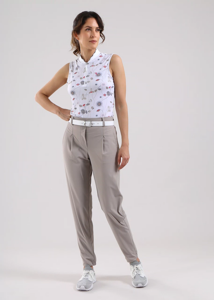 Chervo Women's ATTRACTIVE Sleeveless Polo - WHITE