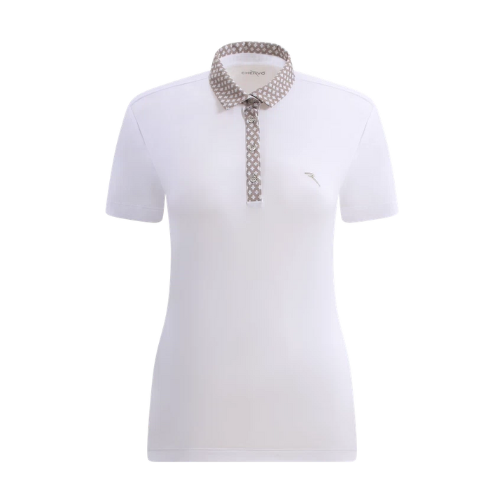 Chervo Women's AVARIZIA Short Sleeve Pique Polo - WHITE
