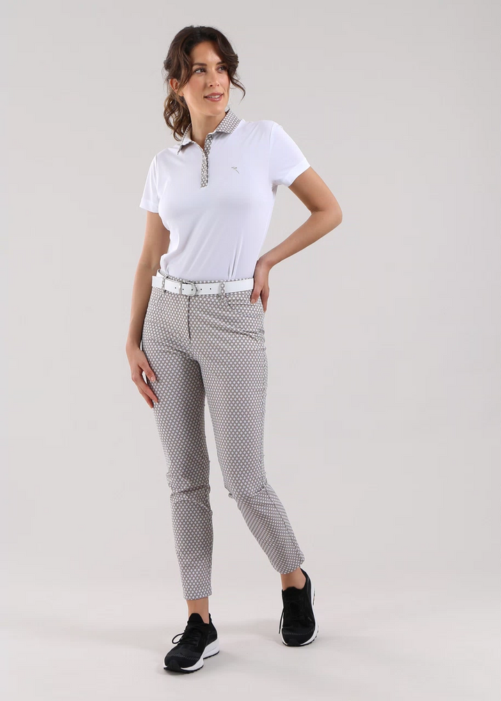 Chervo Women's AVARIZIA Short Sleeve Pique Polo - WHITE