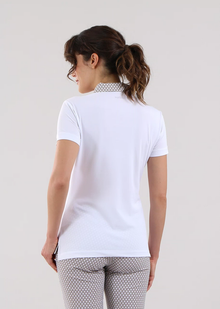 Chervo Women's AVARIZIA Short Sleeve Pique Polo - WHITE
