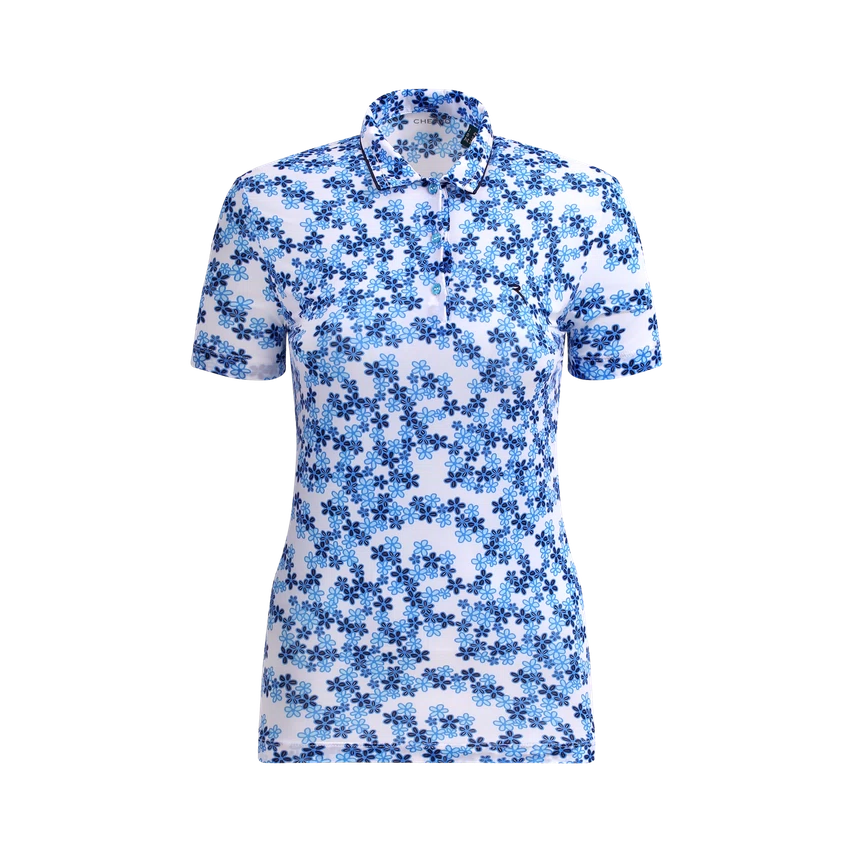 Chervo Women's ADDISABEBA Floral Print Polo - WHITE / BLUE