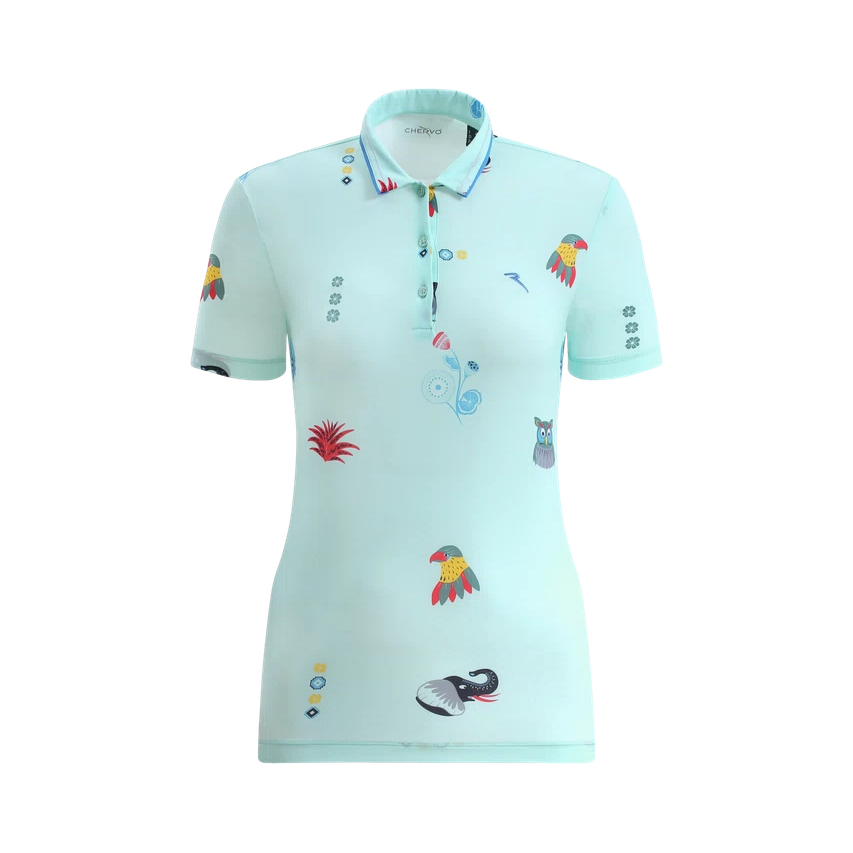 Chervo Women's ADDISABEBA Print Polo - SKY BLUE / SAFARI