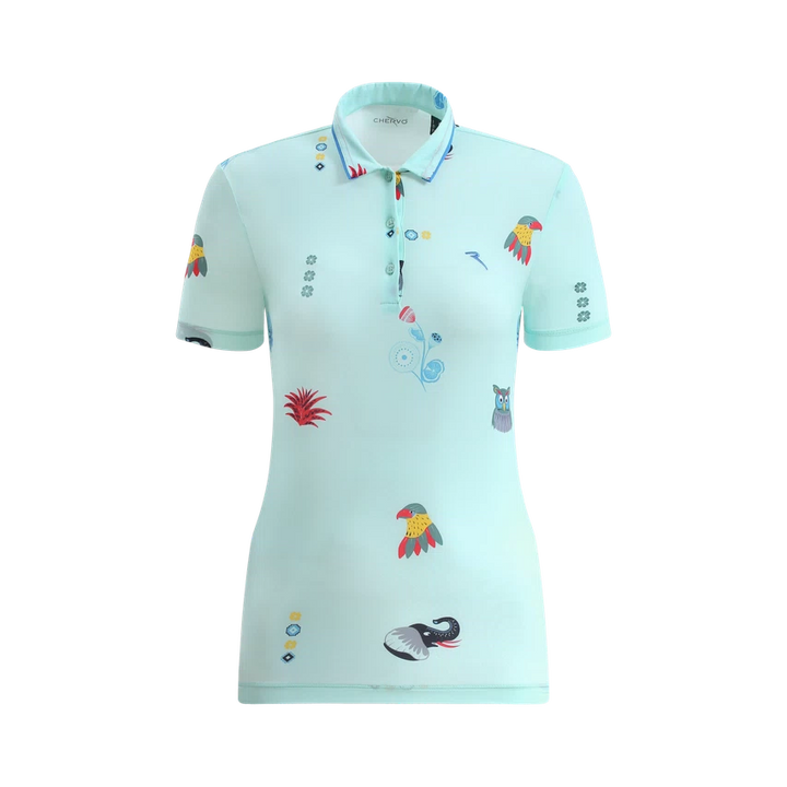 Chervo Women's ADDISABEBA Print Polo - SKY BLUE / SAFARI