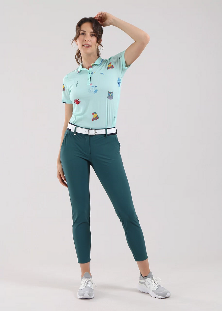 Chervo Women's ADDISABEBA Print Polo - SKY BLUE / SAFARI