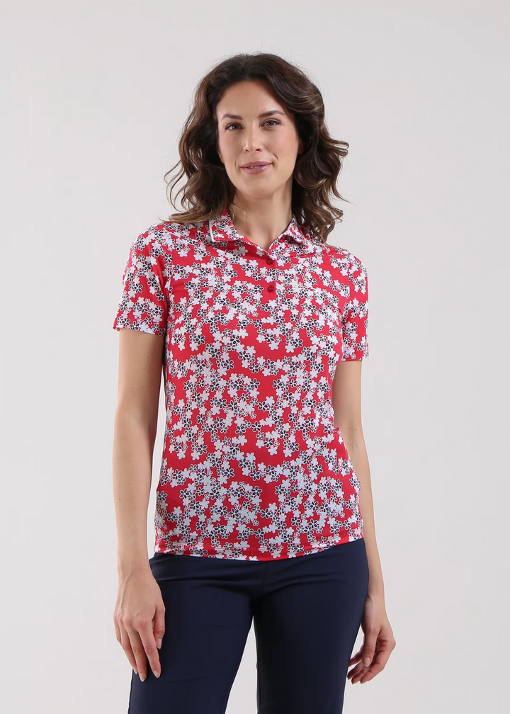 Chervo Women's ADDISABEBA Floral Print Polo - RED