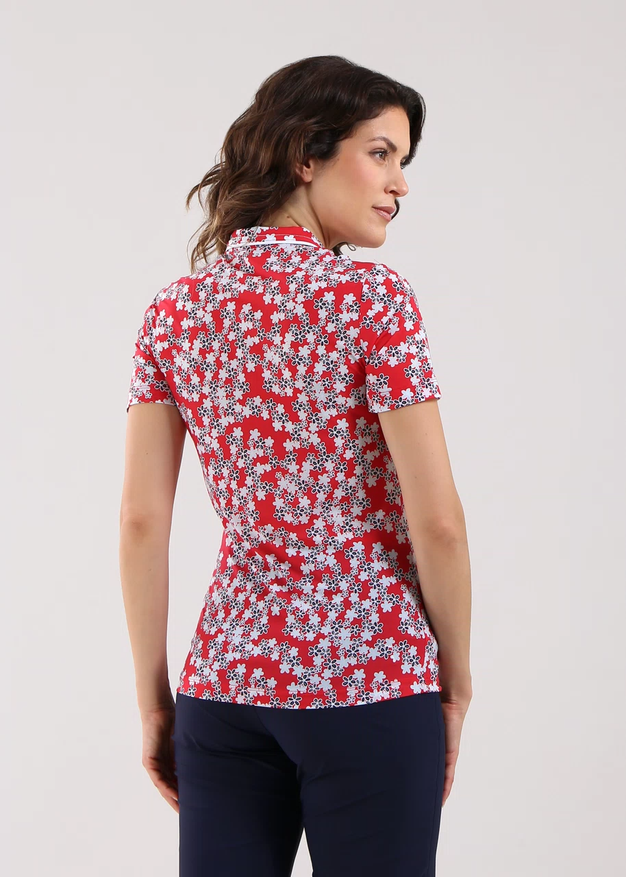 Chervo Women's ADDISABEBA Floral Print Polo - RED