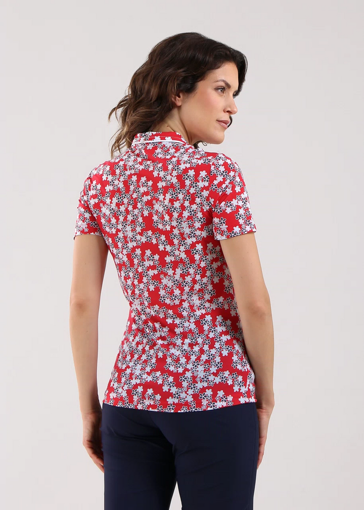 Chervo Women's ADDISABEBA Floral Print Polo - RED