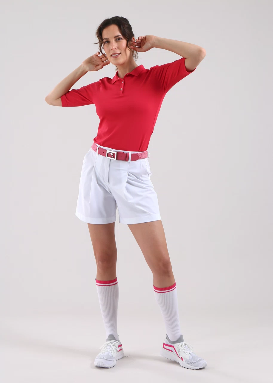Chervo Women's APPARIRE 3/4 Sleeve Pique Polo - RED