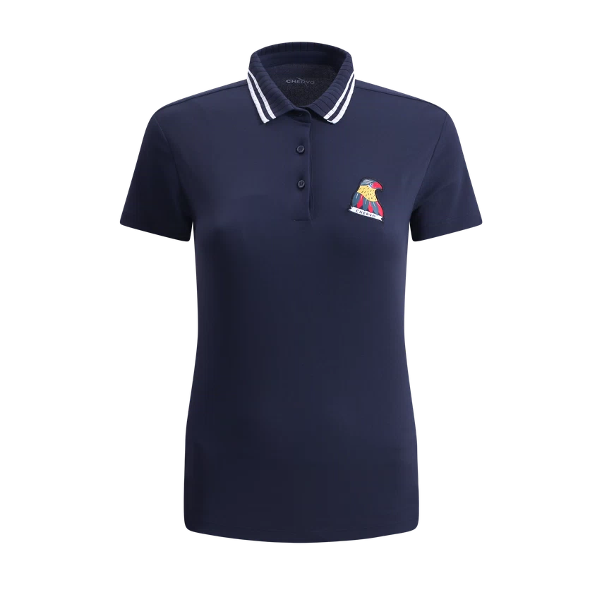Chervo Women's AVVENTURA Short Sleeve Pique Polo - NAVY