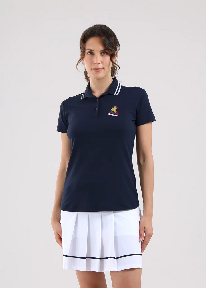 Chervo Women's AVVENTURA Short Sleeve Pique Polo - NAVY