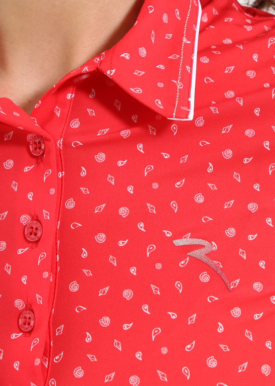 Chervo Women's ALLPRINT Lightweight Polo - CHERRY