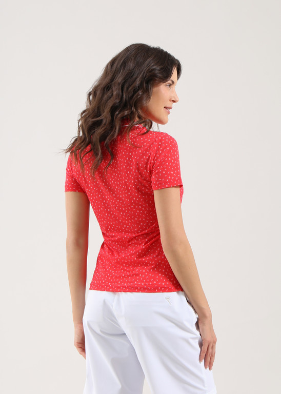 Chervo Women's ALLPRINT Lightweight Polo - CHERRY