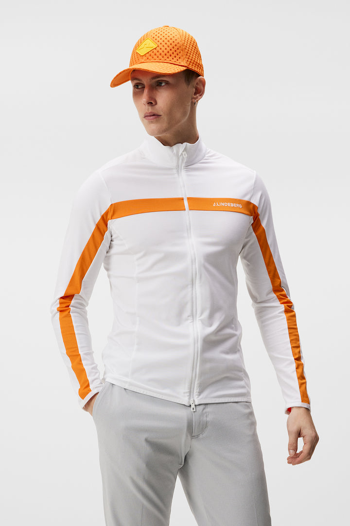 J.Lindeberg Mens Jarvis Full Zip Mid Layer Jersey - WHITE