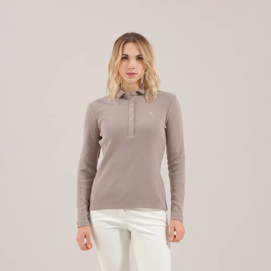 Chervo Women's AVENE Pro-Therm® Long Sleeve Polo - BEIGE