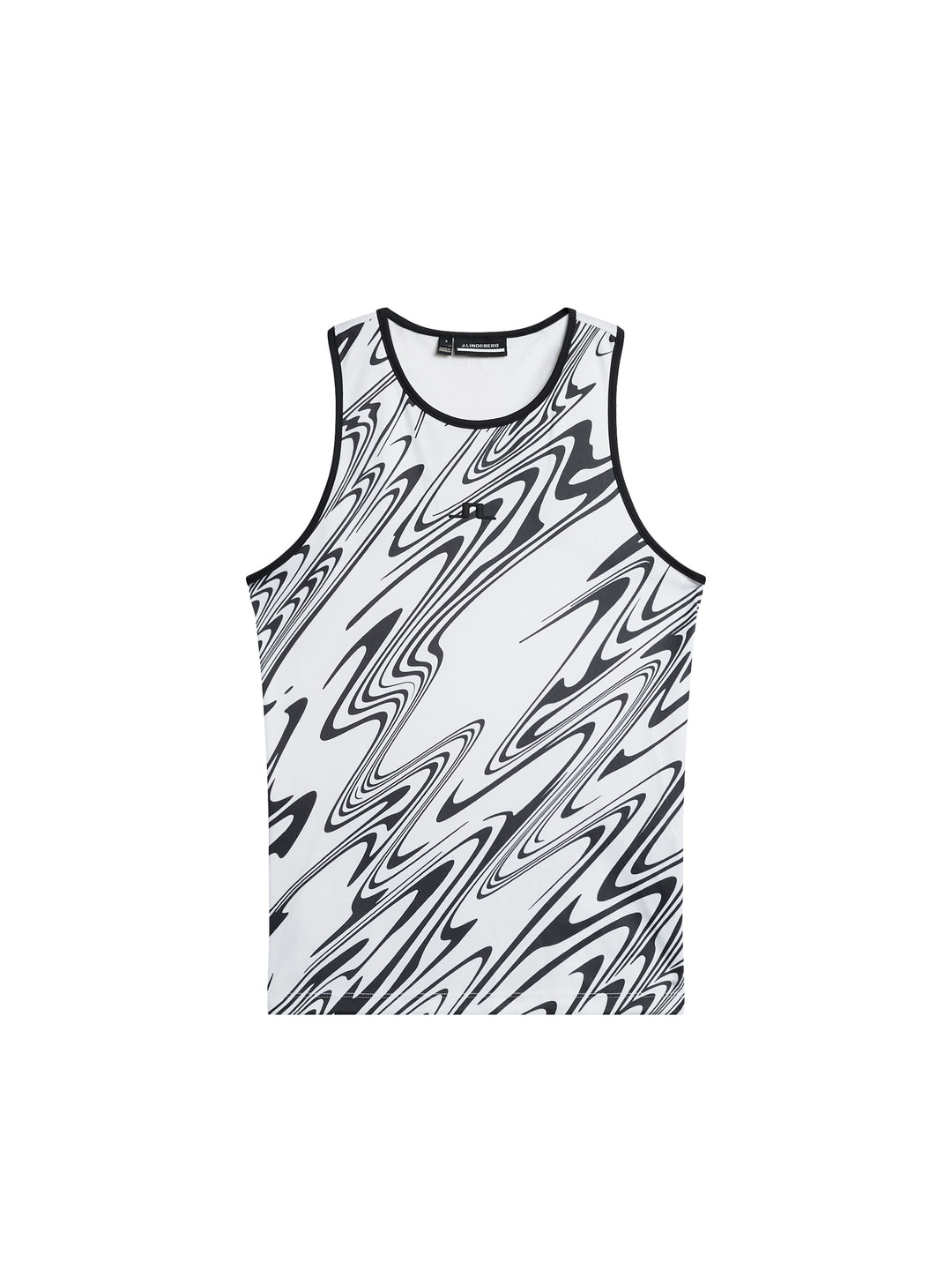 J.Lindeberg Womens Delia Printed Sleeve Less Tank Top - Liquify White