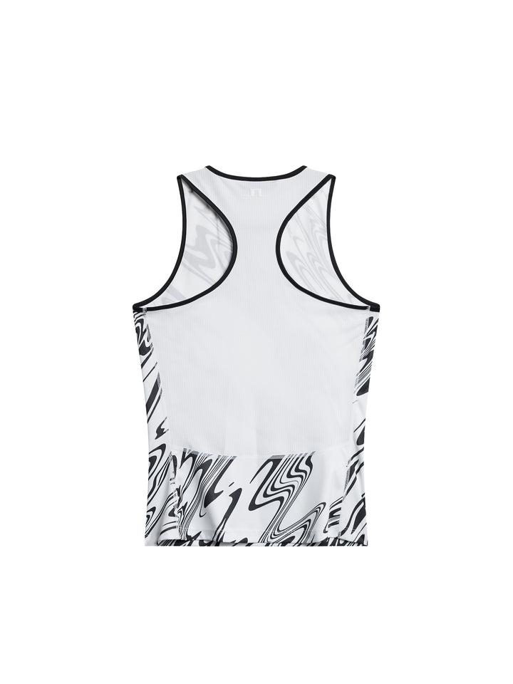 J.Lindeberg Womens Delia Printed Sleeve Less Tank Top - Liquify White