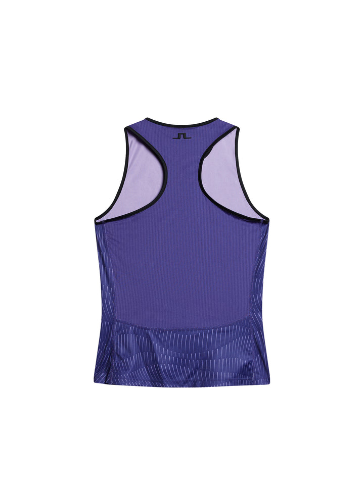 J.Lindeberg Womens Delia Printed Sleeve Less Tank Top - PURPLE