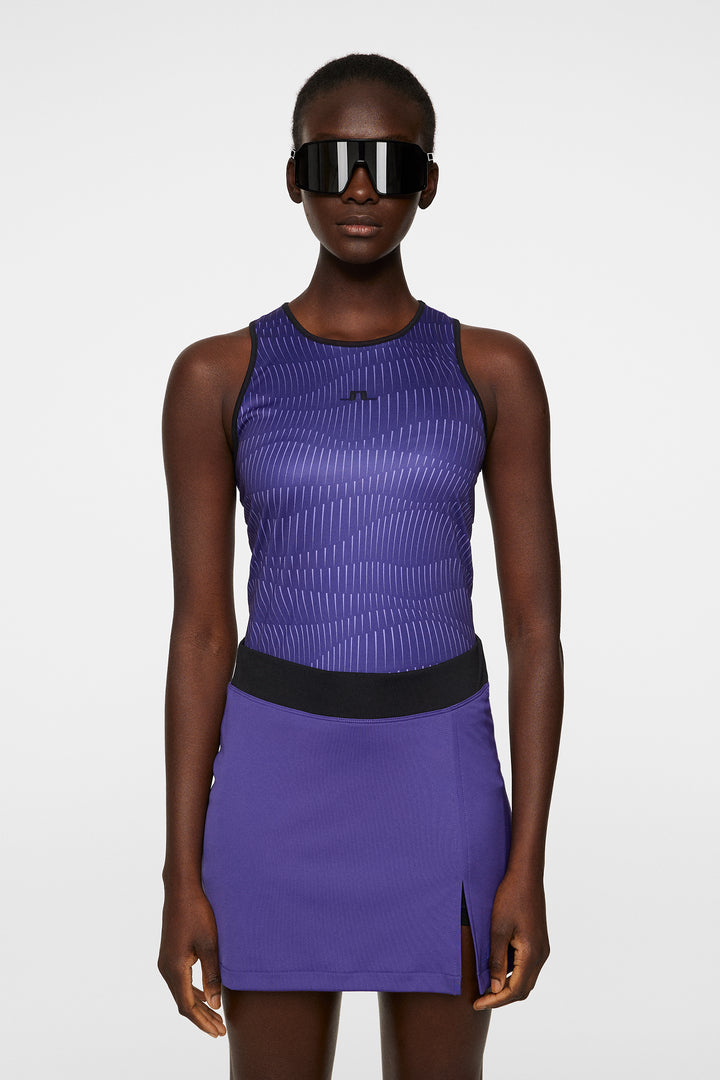 J.Lindeberg Womens Delia Printed Sleeve Less Tank Top - PURPLE