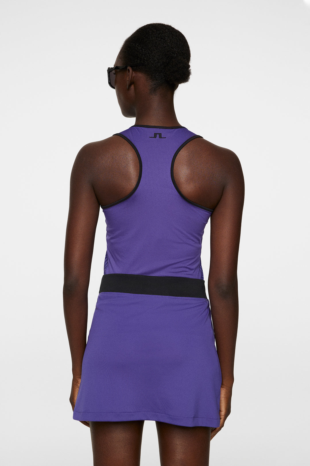 J.Lindeberg Womens Delia Printed Sleeve Less Tank Top - PURPLE