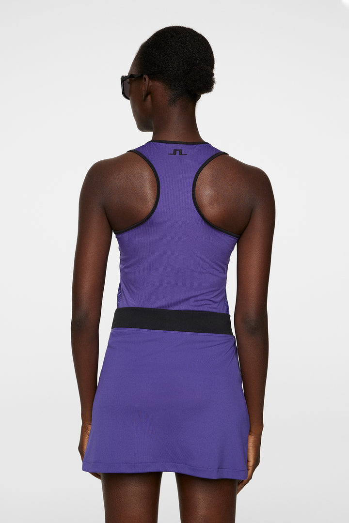 J.Lindeberg Womens Delia Printed Sleeve Less Tank Top - PURPLE
