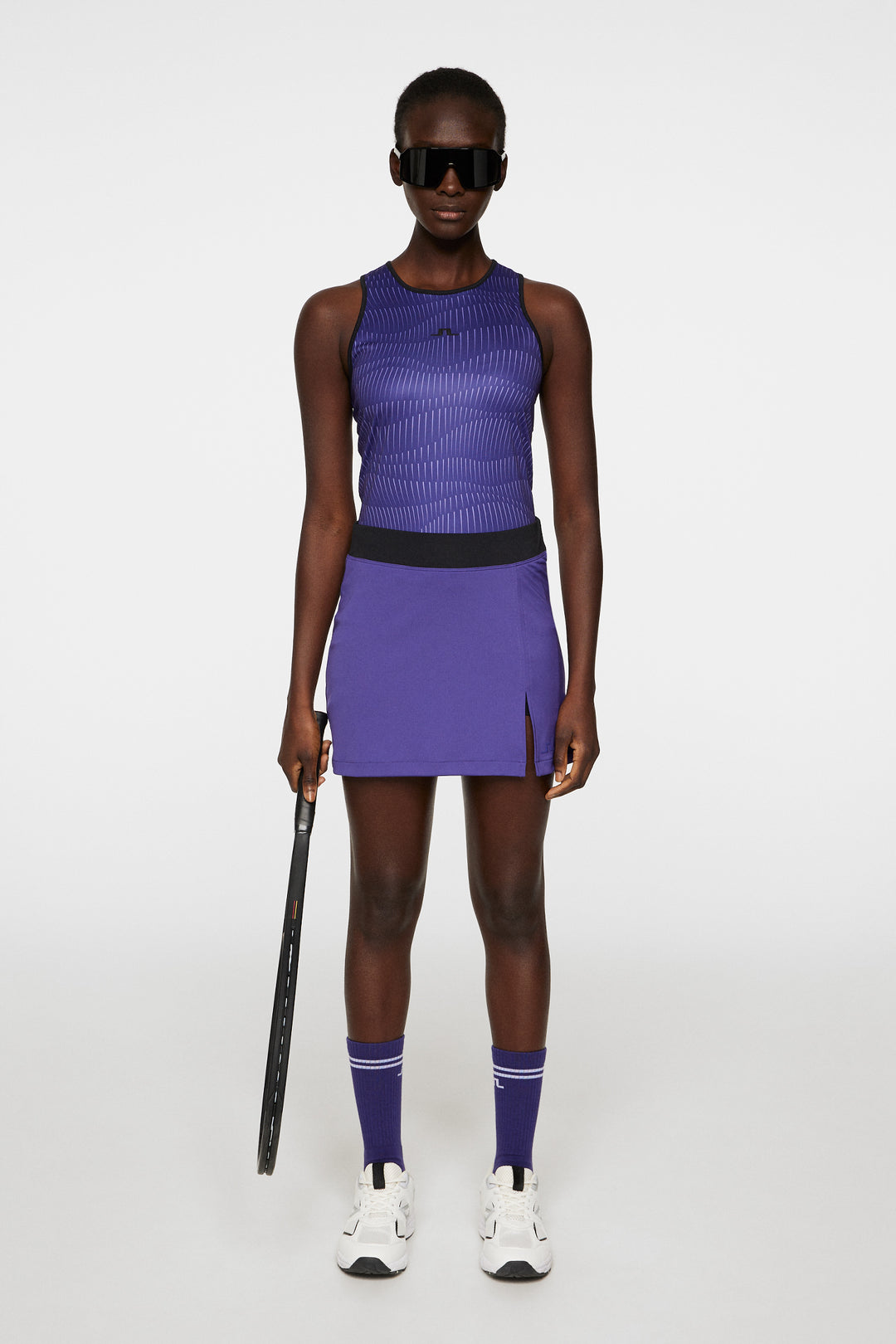 J.Lindeberg Womens Delia Printed Sleeve Less Tank Top - PURPLE