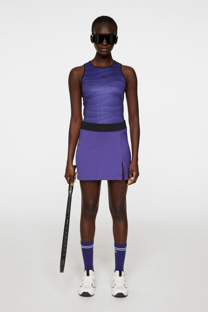 J.Lindeberg Womens Delia Printed Sleeve Less Tank Top - PURPLE