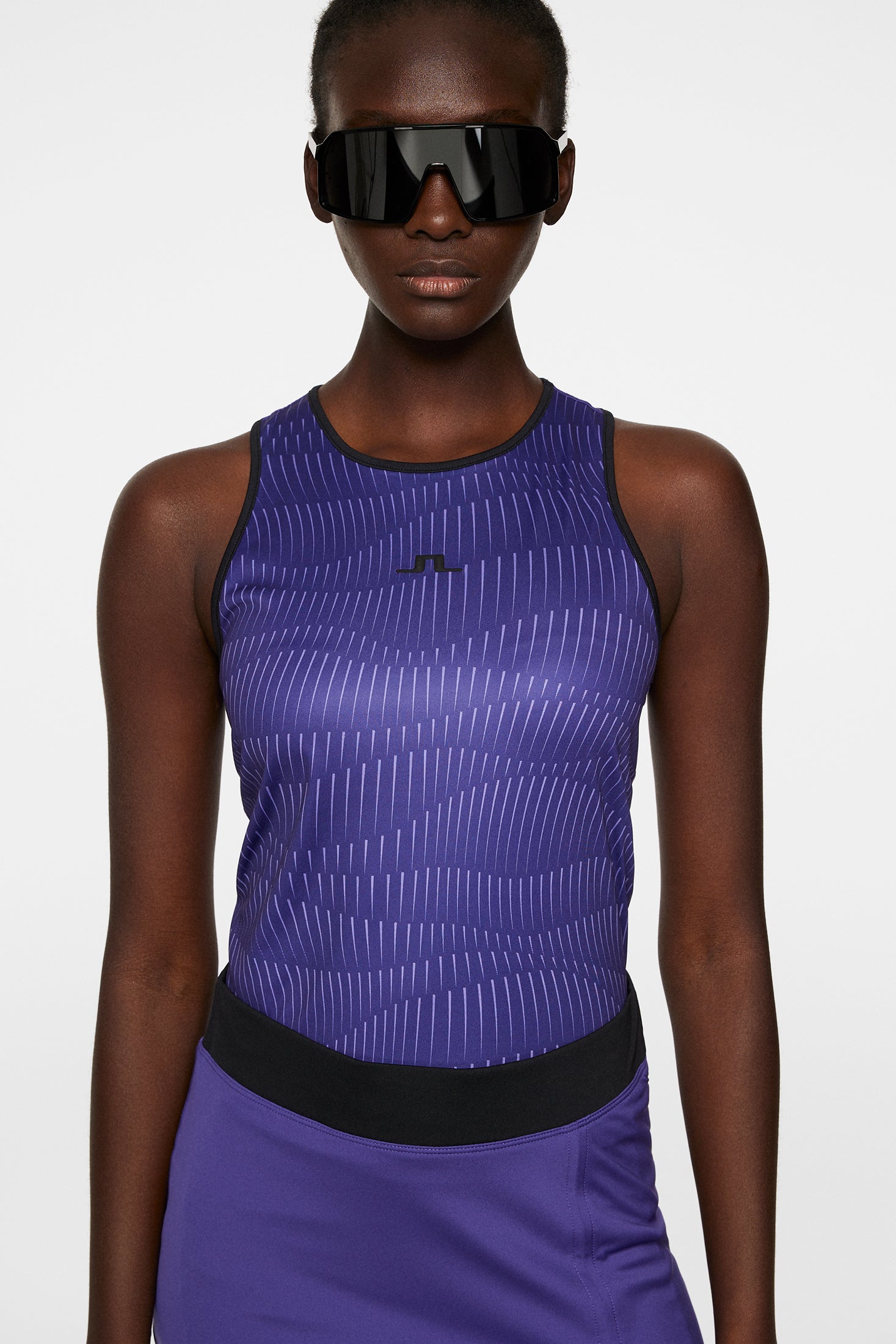 J.Lindeberg Womens Delia Printed Sleeve Less Tank Top - PURPLE