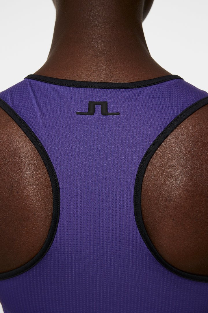 J.Lindeberg Womens Delia Printed Sleeve Less Tank Top - PURPLE