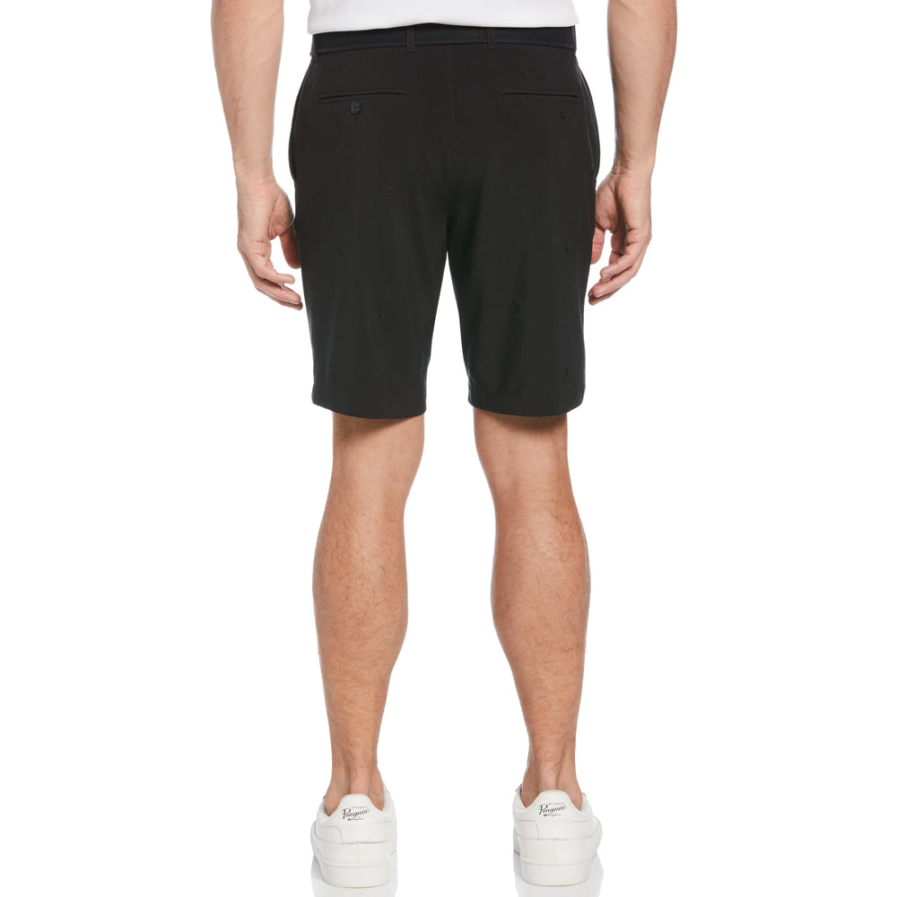 Original Penguin Mens Allover Embroidered Pete 9" Golf Short - CAVIAR - Golf Anything Canada