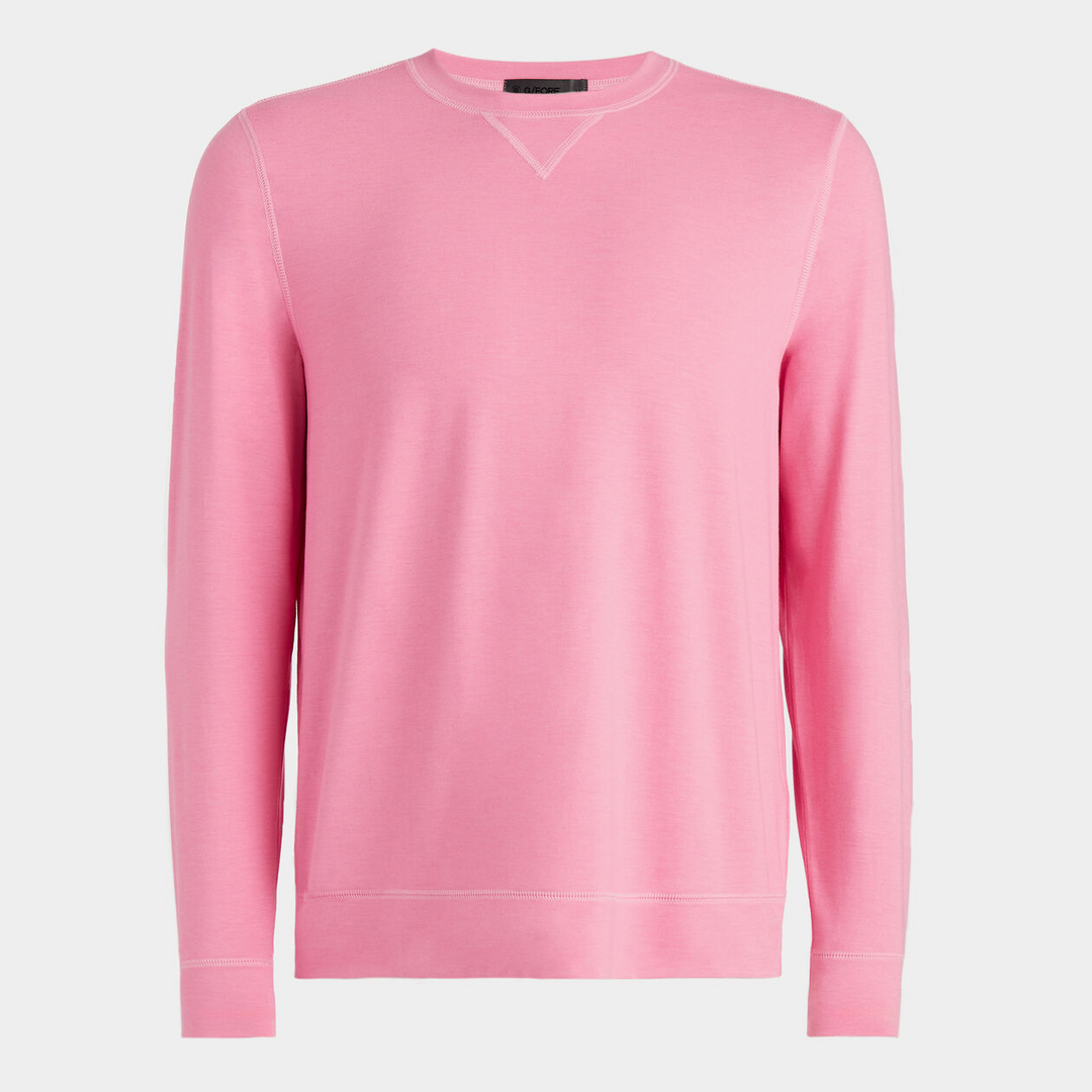 G/FORE MENS LUXE CREWNECK MID LAYER - CANDY
