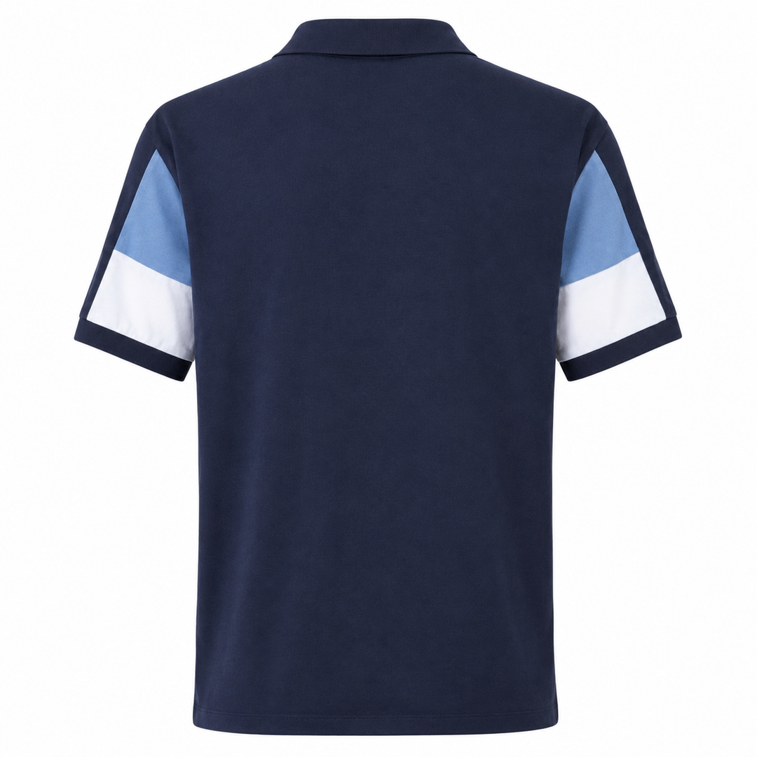 Chervo Men's ARISO Pique Polo - BLUE / WHITE