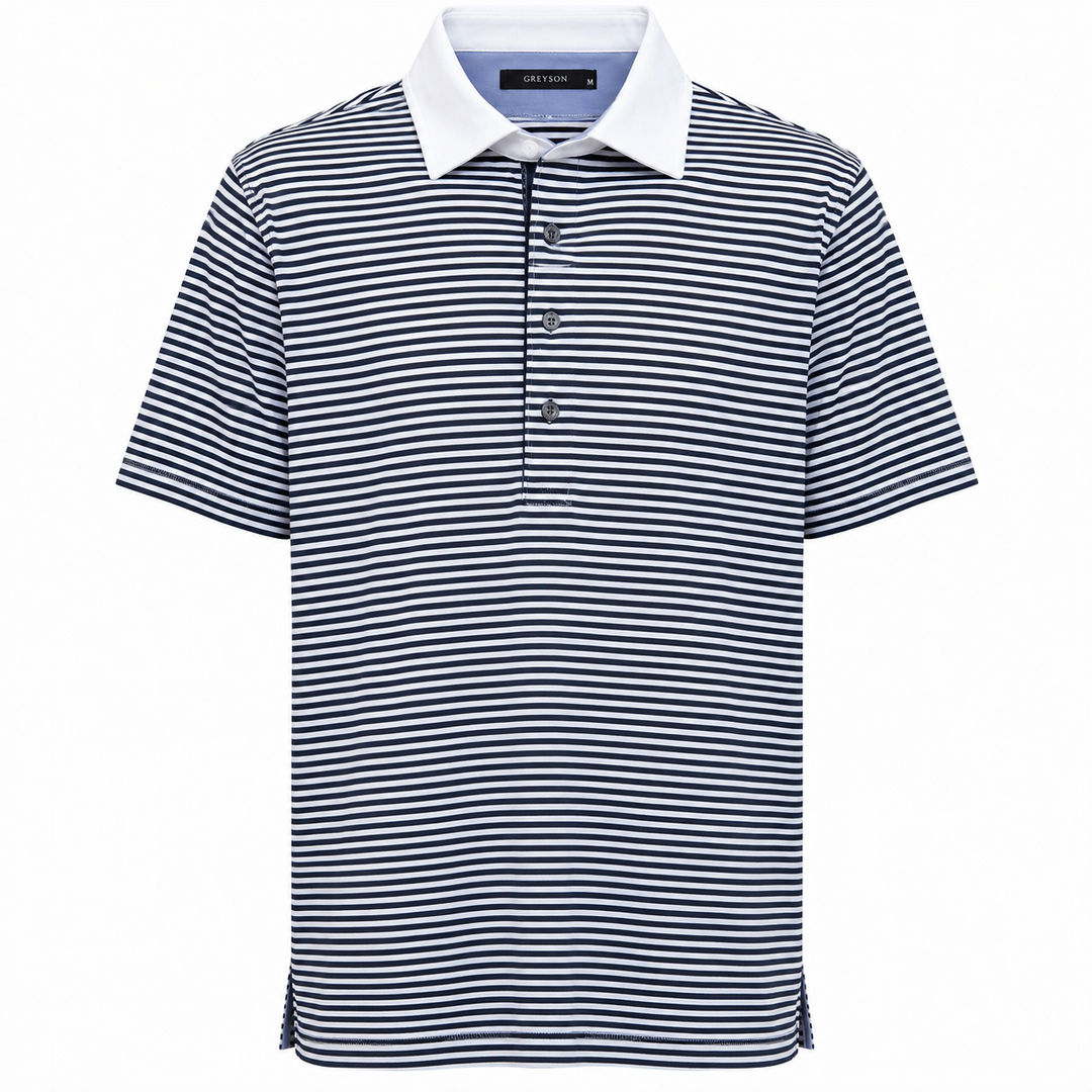 Greyson Men's CHOCTAW Stripe Polo - ARCTIC EEL